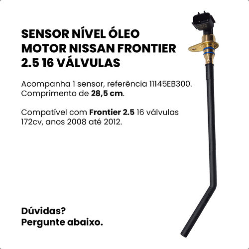 Sensor Nível De Oleo Carter Nissan Frontier 2.5 16v 172cv