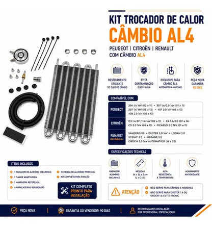 Kit Trocador Calor Óleo Cambio Al4 Renault Sandero Duster - foto 2