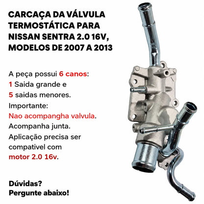 Carcaça Válvula Termostática nissan Sentra 2.0 16v Ate 2013 - foto 2
