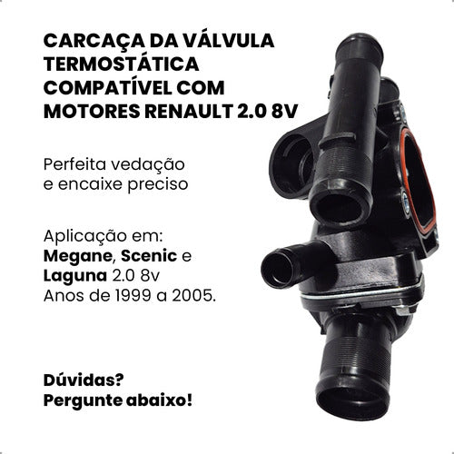 Carcaça Válvula Termostática Megane Scenic Laguna 2.0 8v