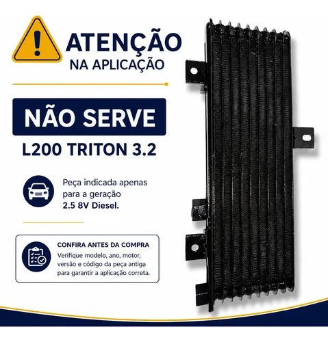 Radiador Trocador Óleo Mitsubishi L200 Sport Outdoor 25 8v