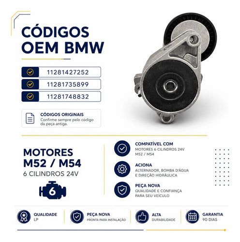 Tensor Correia Poly V Alternador Bmw 320 325 328 330 Z3 M52 - foto 2