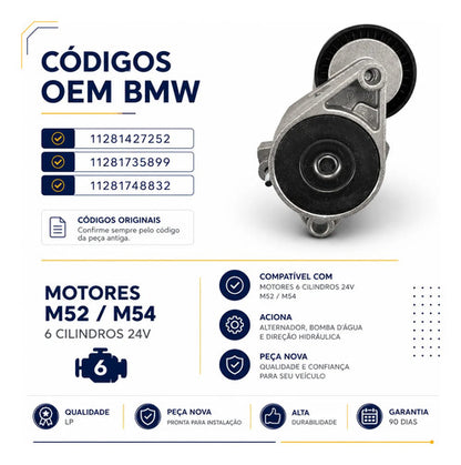 Tensor Correia Poly V Alternador Bmw 320 325 328 330 Z3 M52 - foto 2