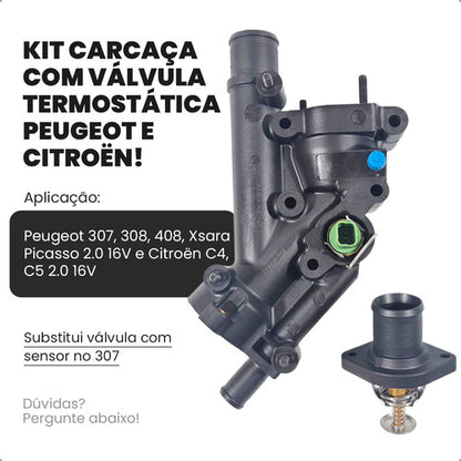 Kit Carcaça Válvula Termos Sensor 307 308 408 C4 C5 2,0 16v - foto 2
