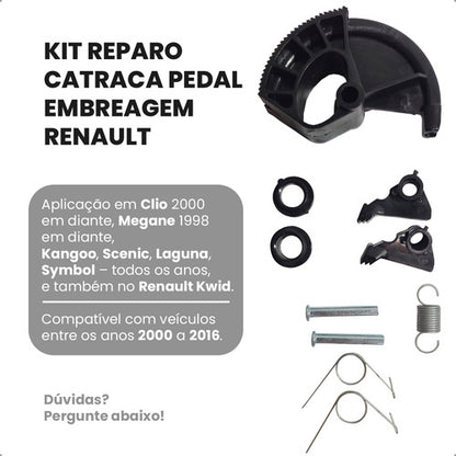Kit Reparo Pedal Catraca Embreagem Clio Megane Scenic Kangoo - foto 2