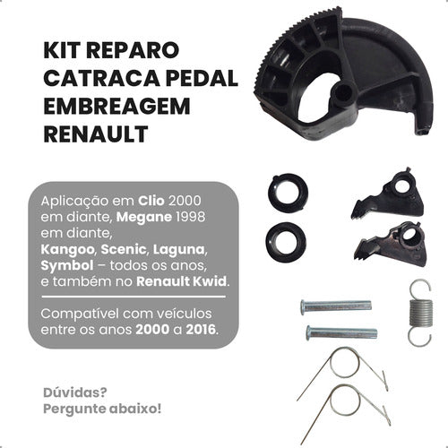 Kit Reparo Pedal Catraca Embreagem Clio Megane Scenic Kangoo