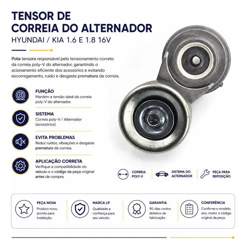 Tensor Correia Alternador Hyundai Hb20 I30 1.6 1.8 16v