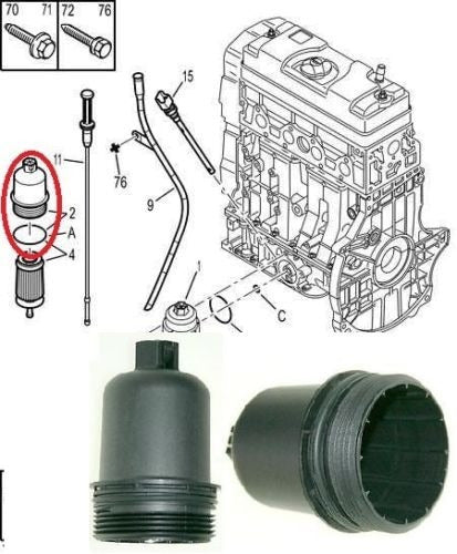 Copo Tampa Filtro Oleo Alto Peugeot Citroen 206 307 C3 1,6