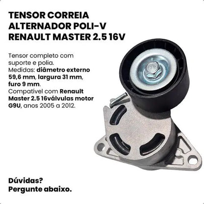 Tensor Correia Alternador Poli-v Renault Master 2.5 16v G9u - foto 3