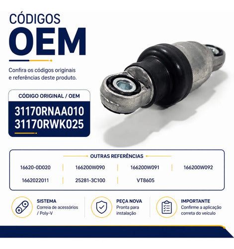 Tensor Amortecedor Alternador Honda Azera Civic Crv Corolla