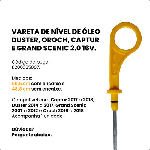 Vareta Óleo Duster Oroch Captur Grand Scenic 2.0 16v