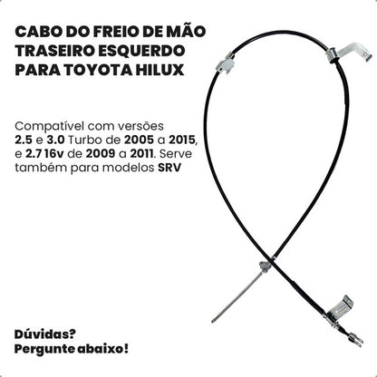 Cabo Freio Traseiro Esquerd Toyota Hilux 2005 A 2015 4x2 4x4 - foto 2