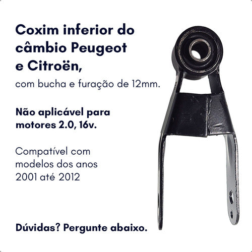 Coxim Calco Motor Cambio Inferio Bucha Xsara Picasso 1.6 16v