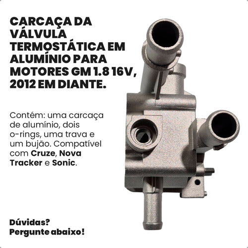 Carcaça Válvula Termostática Gm Cruze Tracker Sonic Apo 2012