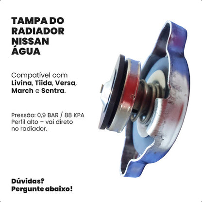 Tampa Radiador Agua Nissan Livina Tiida Versa March Sentra - foto 2