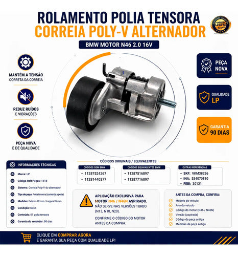 Tensor Correia Alternador Bmw 118i 120i 320i X1 X3 2.0 N46
