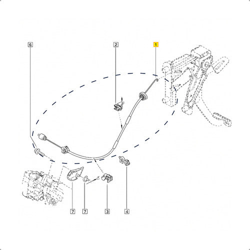 Cabo De Embreagem Logan Sandero 1.0 1.6 2015 2016 2017 2018