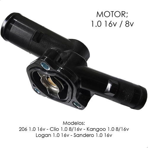 Carcaça Válvula Termostatica 206 Clio Logan Sandero 1.0