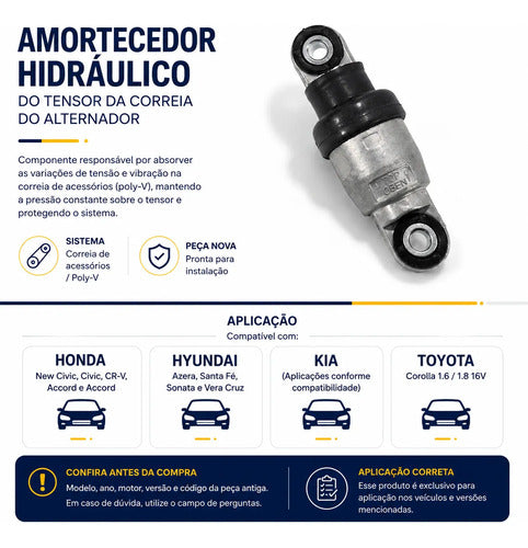 Tensor Amortecedor Alternador Honda Azera Civic Crv Corolla