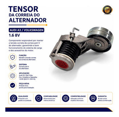Tensor Correia Alternador Audi A3 Volkwagen Golf 1.6 8v - foto 2