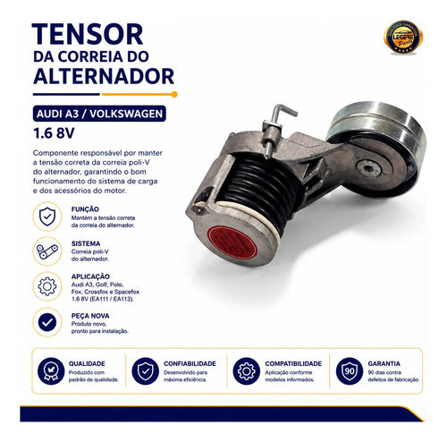 Tensor Correia Alternador Audi A3 Volkwagen Golf 1.6 8v - foto 2