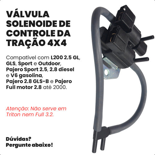 Solenoide Tração 4x4 L200 Outdoor Hpe Sport Pajero Sport