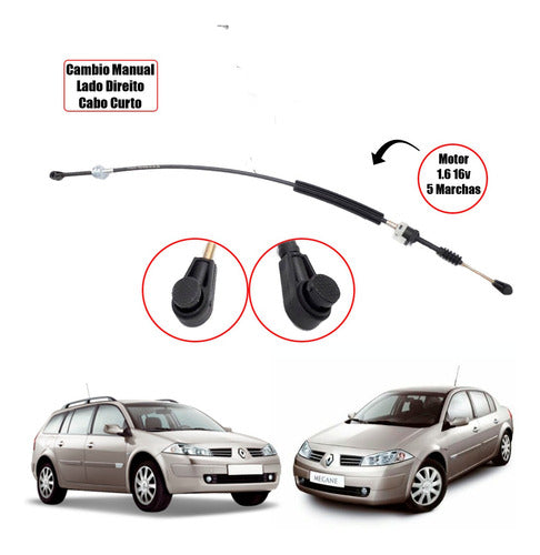 Cabo Comando Alavanca Marcha Megane 1.6 16v Direito 5 Marcha