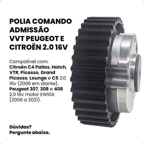 Polia Eixo Comando Admissão 307 308 408 C4 Lounge C5 2.0 16v