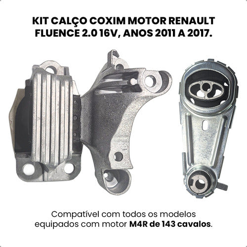 Kit Calço Coxim Motor Renault Fluence 2.0 16v 2011/2017 M4r