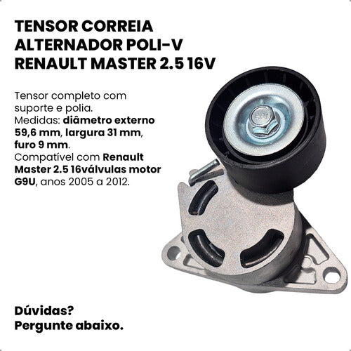 Tensor Correia Alternador Poli-v Renault Master 2.5 16v G9u