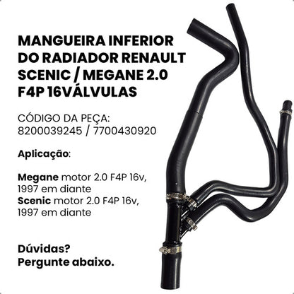 Mangueira Inferior Radiador Scenic 2.0 F4p 16v 8200039245 - foto 2